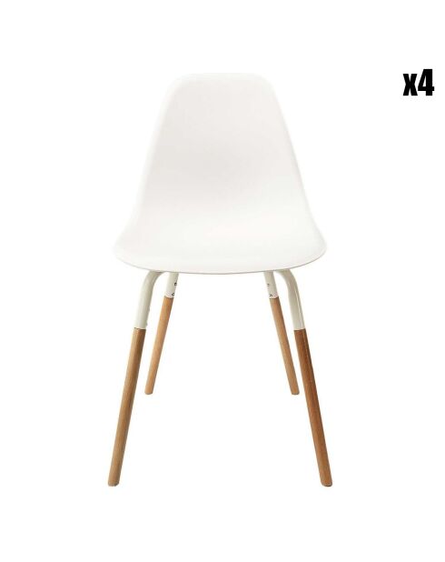 4 Chaises scandinaves Phenix blanc/marron - 55x81.9x45.9 cm