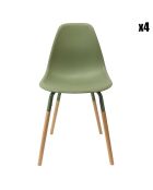 4 Chaises scandinaves Phenix vert/marron - 55x81.9x45.9 cm