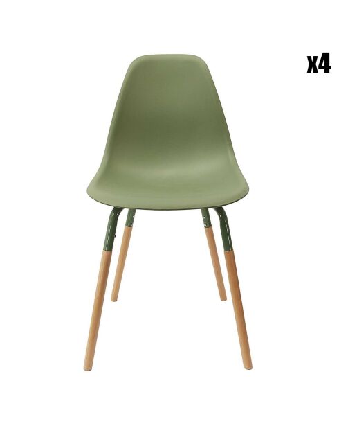4 Chaises scandinaves Phenix vert/marron - 55x81.9x45.9 cm