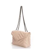 Blassrosa Ava Schultertasche aus gestepptem Leder - 22x9x17 cm