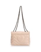 Blassrosa Ava Schultertasche aus gestepptem Leder - 22x9x17 cm