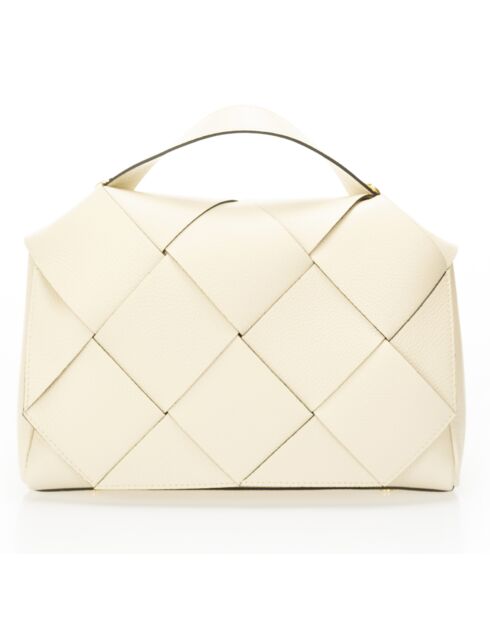 Borsa a mano Enyo in pelle beige - 30x12x23 cm