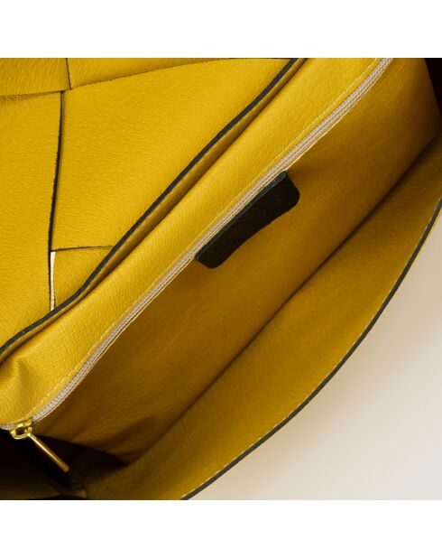 Borsa a mano Enyo in pelle beige - 30x12x23 cm