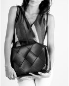 Borsa a mano Enyo in pelle beige - 30x12x23 cm