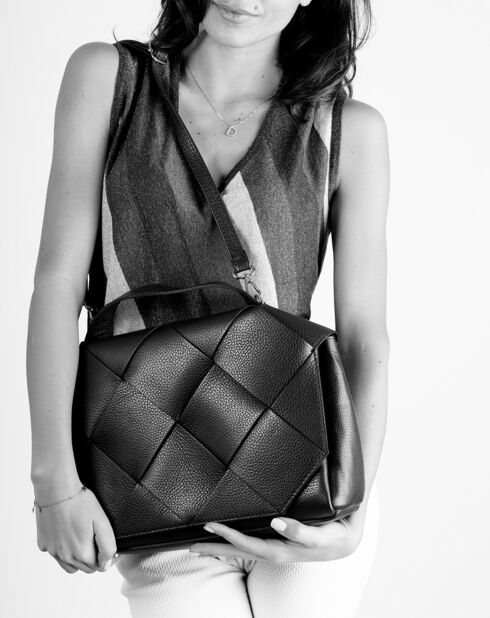 Borsa a mano Enyo in pelle beige - 30x12x23 cm