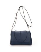 Borsa a tracolla Hannah in pelle blu scuro - 24x6x17 cm