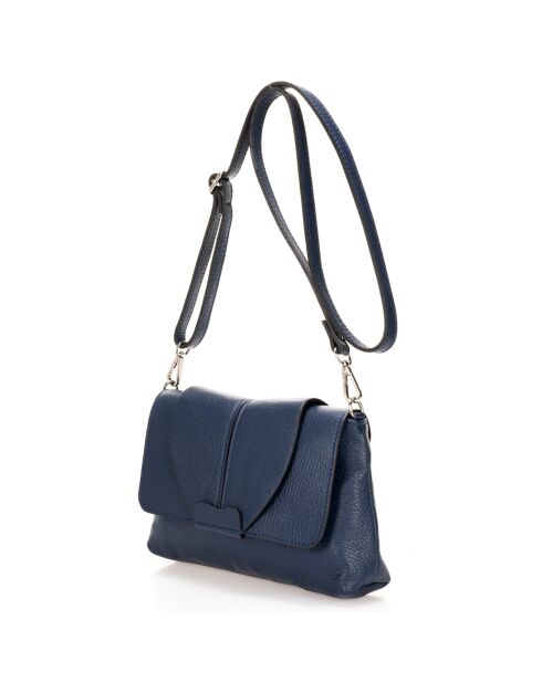 Borsa a tracolla Hannah in pelle blu scuro - 24x6x17 cm
