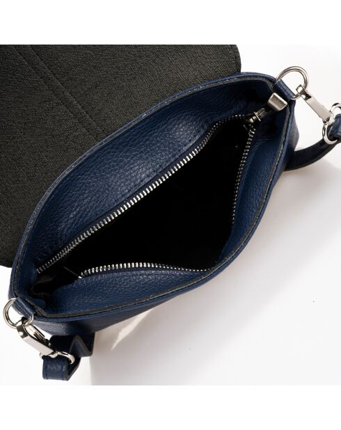 Borsa a tracolla Hannah in pelle blu scuro - 24x6x17 cm