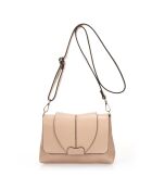 Sac bandoulière en Cuir Hannah rose nude - 24x6x17 cm