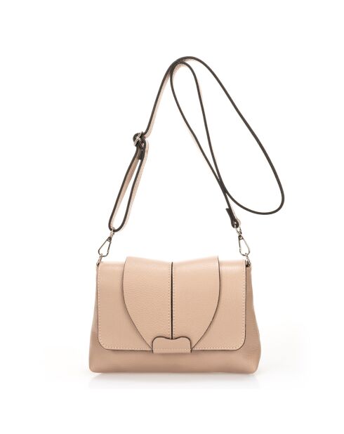 Schultertasche Hannah aus Leder in Nuderosa - 24x6x17 cm