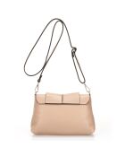 Sac bandoulière en Cuir Hannah rose nude - 24x6x17 cm