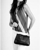 Sac bandoulière en Cuir Hannah rose nude - 24x6x17 cm