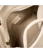 Sac cabas en Cuir Ivy beige/marron - 29x16x23 cm