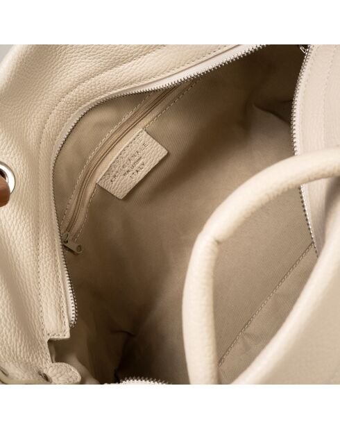 Sac cabas en Cuir Ivy beige/marron - 29x16x23 cm