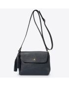 Arya Schultertasche aus Leder Mitternachtsblau - 24x6x17 cm