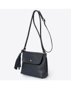Arya Schultertasche aus Leder Mitternachtsblau - 24x6x17 cm