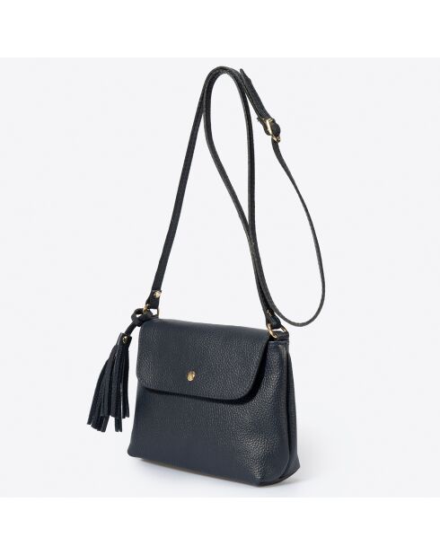 Borsa a tracolla Arya in pelle blu notte - 24x6x17 cm