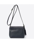 Arya Schultertasche aus Leder Mitternachtsblau - 24x6x17 cm