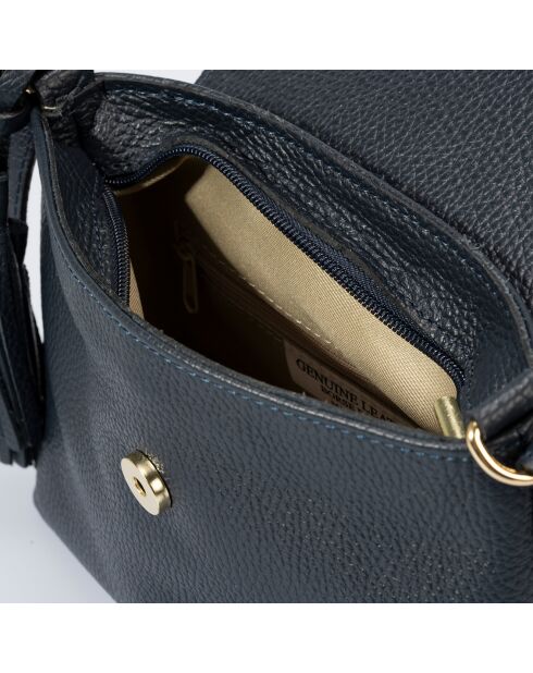 Borsa a tracolla Arya in pelle blu notte - 24x6x17 cm
