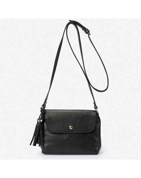 Sac bandoulière en Cuir Arya noir - 20x10x22 cm