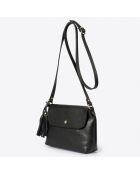 Sac bandoulière en Cuir Arya noir - 20x10x22 cm