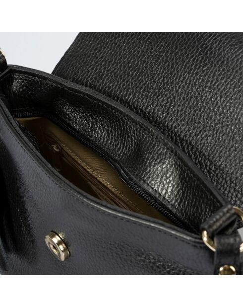 Sac bandoulière en Cuir Arya noir - 20x10x22 cm