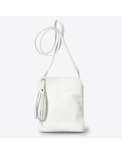 Pochette bandoulière en Cuir Eva blanche - 20x10x22 cm