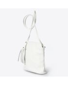 Pochette bandoulière en Cuir Eva blanche - 20x10x22 cm