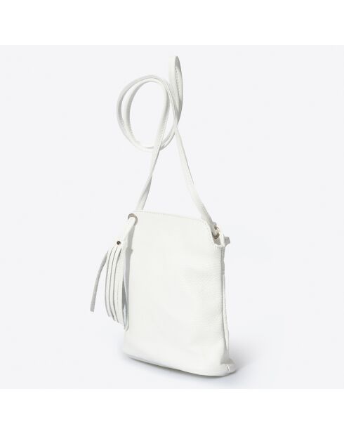 Pochette bandoulière en Cuir Eva blanche - 20x10x22 cm