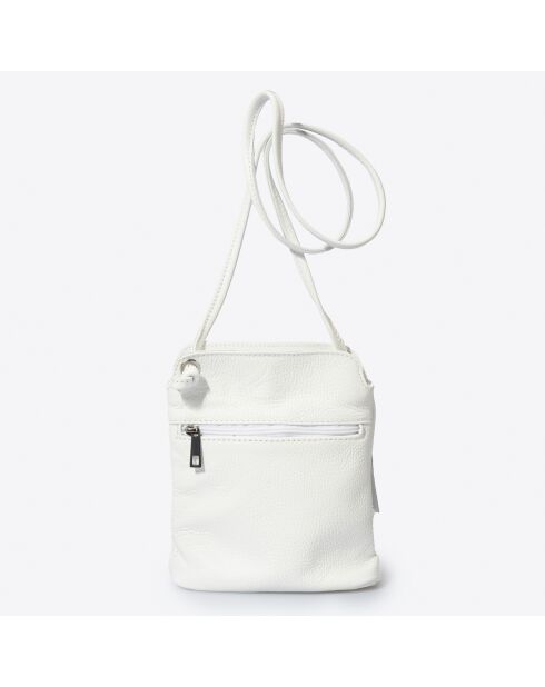 Pochette bandoulière en Cuir Eva blanche - 20x10x22 cm