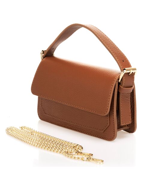 Sac à main en Cuir Grace cognac - 26x9x22 cm