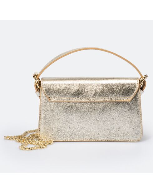 Bolso Grace Platinum de piel metalizada - 19x4x14 cm