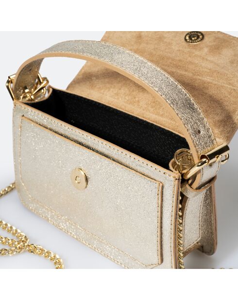 Bolso Grace Platinum de piel metalizada - 19x4x14 cm