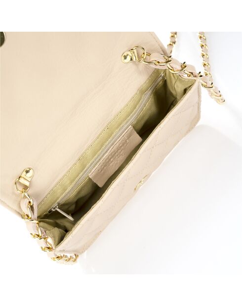 Bolso de hombro Adèle de piel acolchada rosa nude - 17x16x20 cm