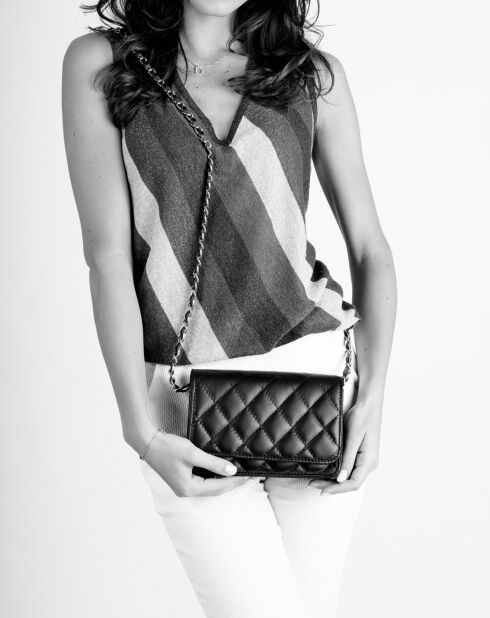 Bolso de hombro Adèle de piel acolchada rosa nude - 17x16x20 cm