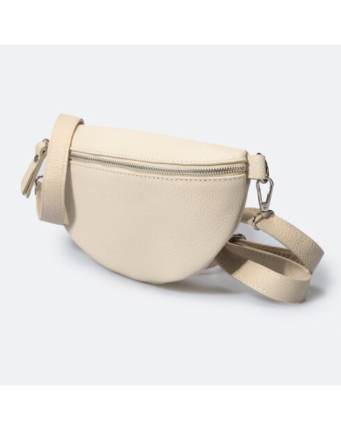 Marsupio Selene in pelle beige - 23x1x15 cm