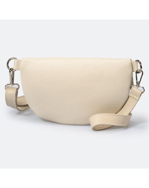 Marsupio Selene in pelle beige - 23x1x15 cm