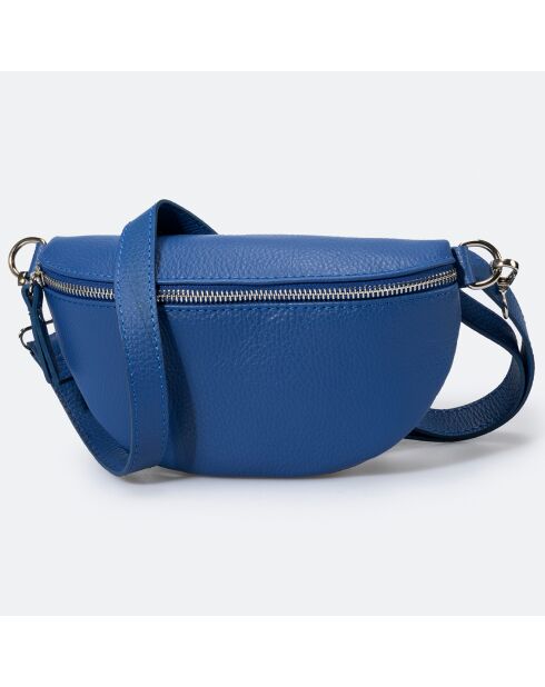 Sac banane en Cuir Selene bleu - 23x1x15 cm