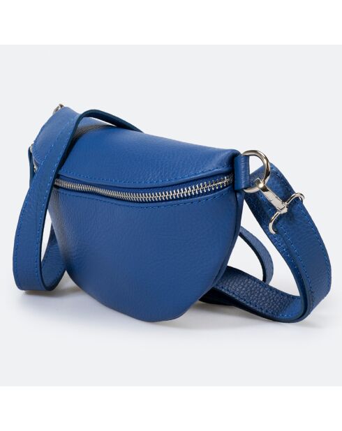 Sac banane en Cuir Selene bleu - 23x1x15 cm