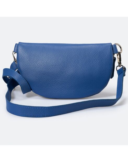 Sac banane en Cuir Selene bleu - 23x1x15 cm
