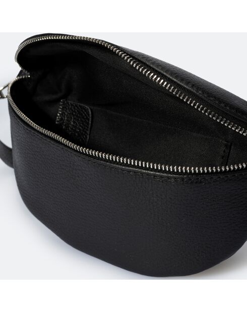 Sac banane en Cuir Selene noir  - 23x1x15 cm