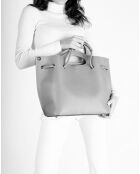 Borsa a mano in pelle River rosa pallido - 26x2x18 cm