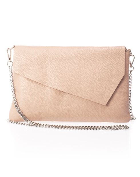 Borsa a tracolla Mina in pelle rosa chiaro - 26x2x18 cm