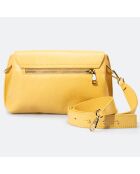 Sac bandoulière en Cuir Allison jaune - 26x6x18 cm