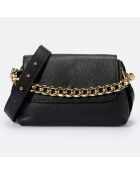 Schwarze Allison Schultertasche aus Leder, 26 x 6 x 18 cm