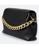 Schwarze Allison Schultertasche aus Leder, 26 x 6 x 18 cm