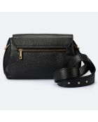 Schwarze Allison Schultertasche aus Leder, 26 x 6 x 18 cm