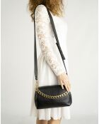 Schwarze Allison Schultertasche aus Leder, 26 x 6 x 18 cm