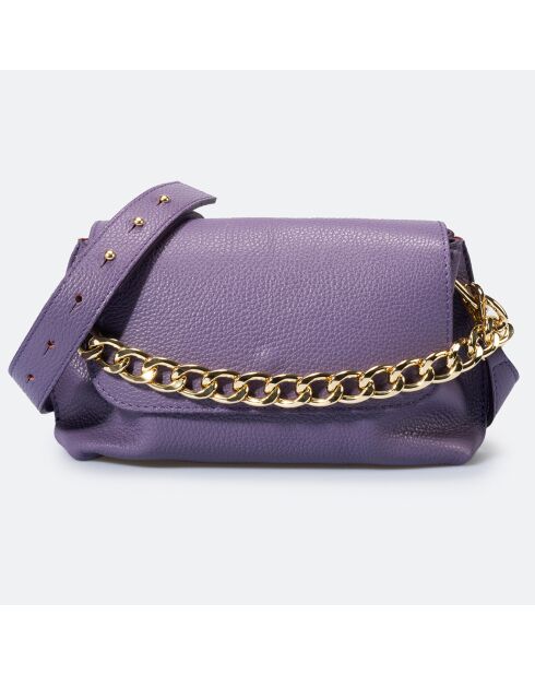 Sac bandoulière en Cuir Allison violet - 26x6x18 cm