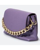 Sac bandoulière en Cuir Allison violet - 26x6x18 cm
